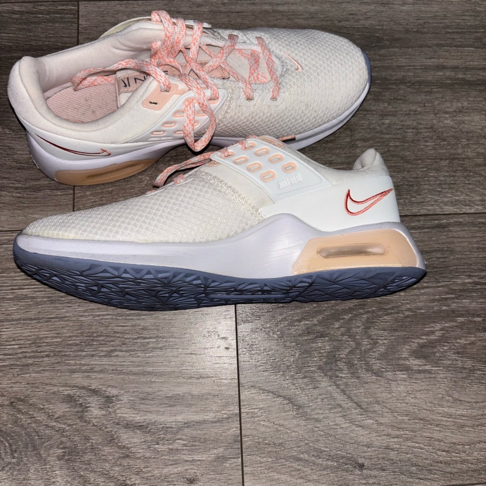 Nike White and Pink Athletic Shoes with Cushioned Design